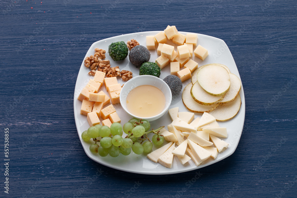 Cheese platter with different cheese
