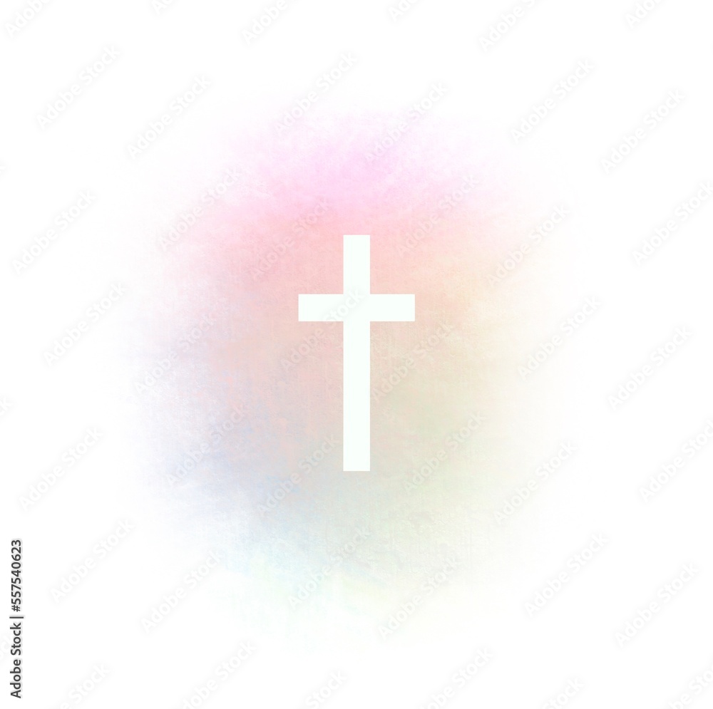 Obraz premium watercolour hand drawn cross illustration , abstract background 