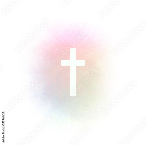 watercolour hand drawn cross illustration , abstract background 