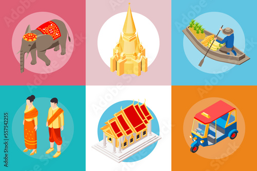 Thai Travel Isometric Set