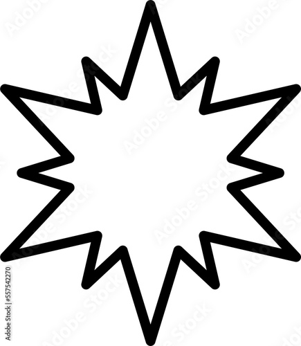 black star thin line icon. Flat star symbol sign simple for web design buttons, mobile apps, interface. Stroke png illustration