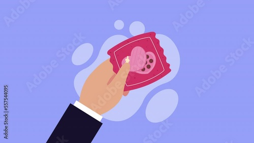 heart love with sweet chocolates animation