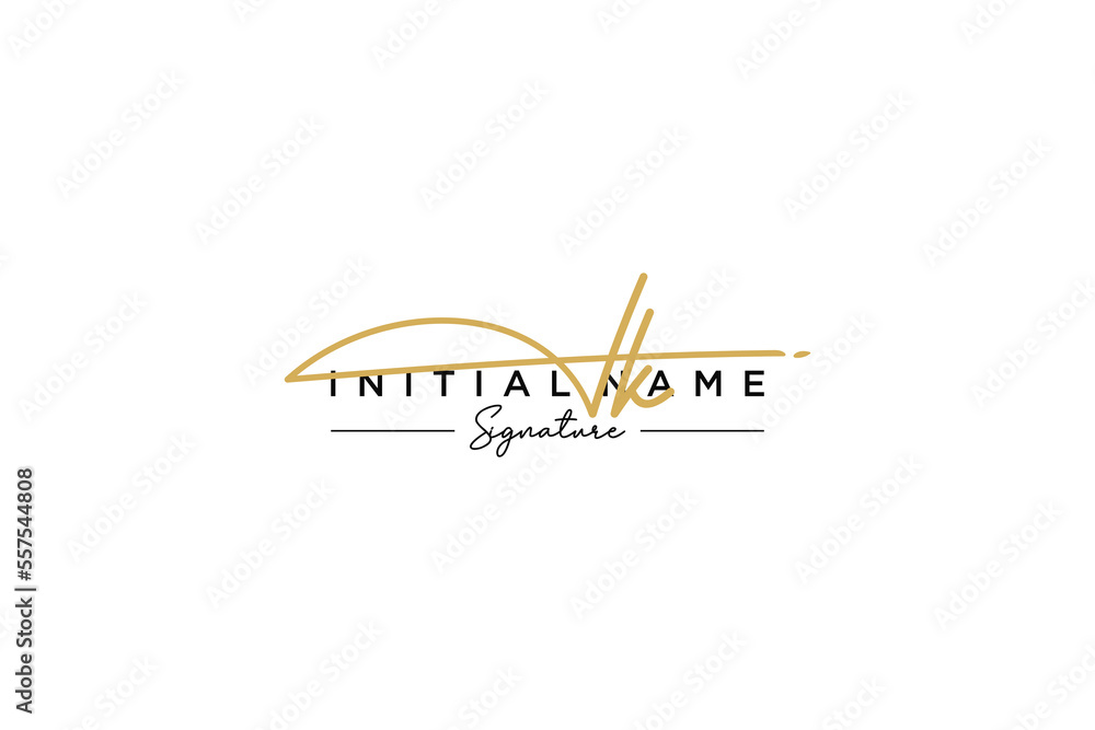 Obraz premium Initial IK signature logo template vector. Hand drawn Calligraphy lettering Vector illustration.