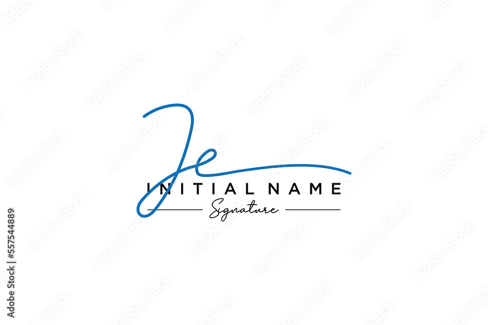 Initial JE signature logo template vector. Hand drawn Calligraphy lettering Vector illustration.