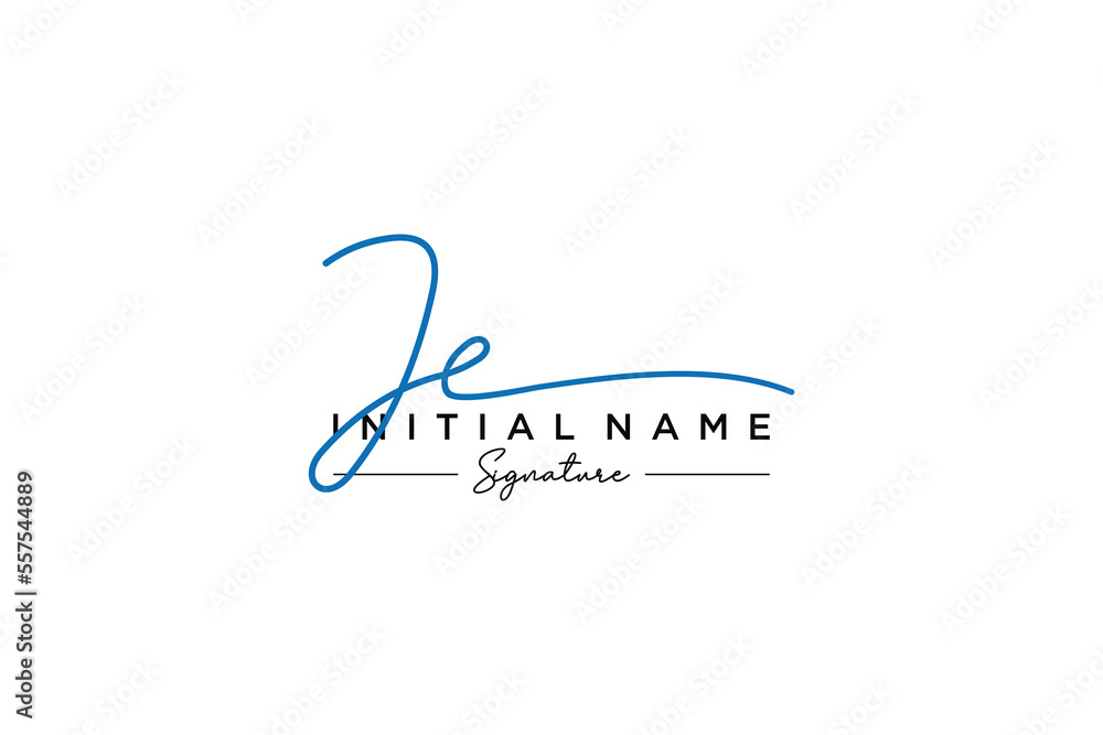 Initial JE signature logo template vector. Hand drawn Calligraphy lettering Vector illustration. Initial JE signature logo template vector. Hand drawn Calligraphy lettering Vector illustration.