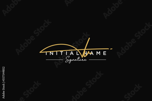 Initial IV signature logo template vector. Hand drawn Calligraphy lettering Vector illustration.