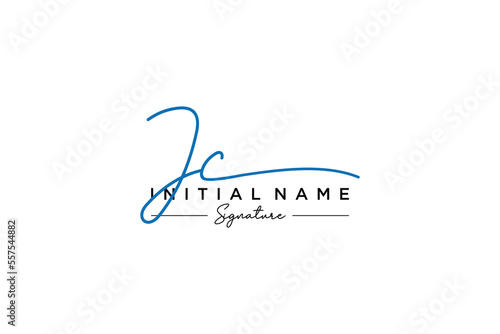 Initial JC signature logo template vector. Hand drawn Calligraphy lettering Vector illustration.