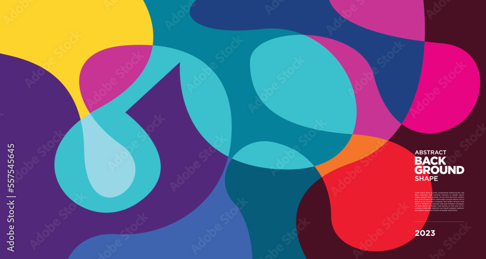 Vector colorful abstract geometric fluid background for banner 2023