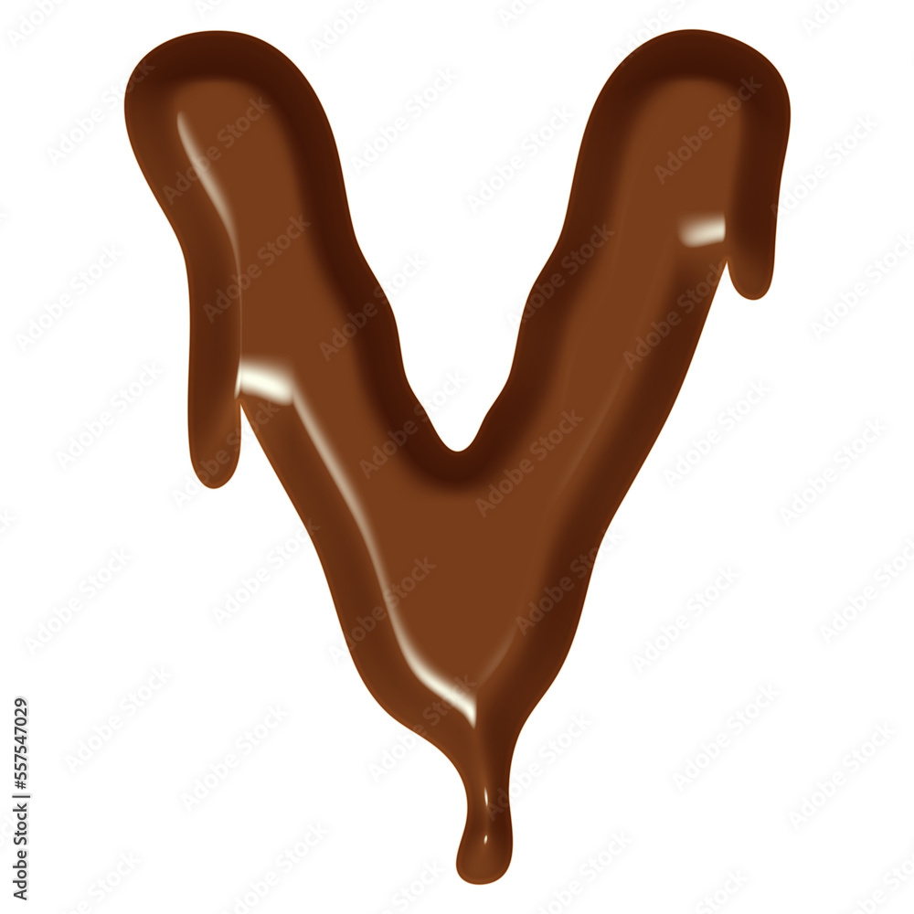 Fototapeta premium Chocolate Flow Effect Alphabet.