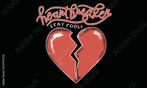 Heartbreaker vector print design. Love print design for   sticker, poster, background and others.