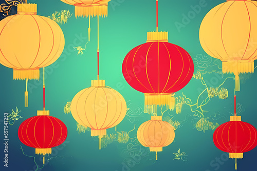 Chinese New Year concept abstract background done by generative AI
