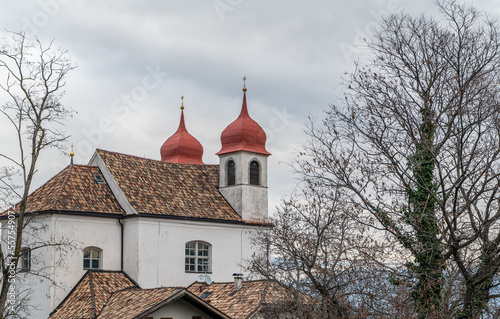 Calvary church of the Holy Cross above Saint Michael- Eppan (San Michele Appiano), Bolzano province, Trentino Alto Adige, South Tyrol, December 30, 2022