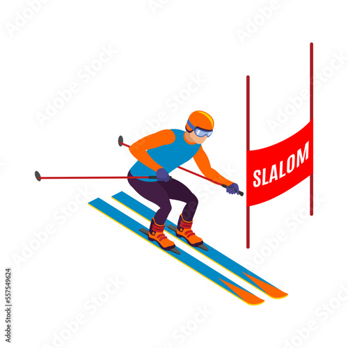 Slalom Isometric Illustration