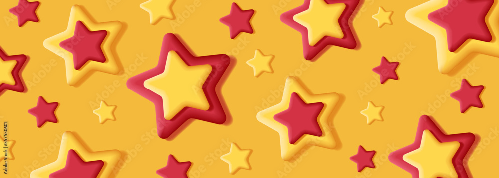 3d yellow and red stars on red backdrop, holiday season background, festive 3d yellow and red stars on red backdrop, holiday season background, festive