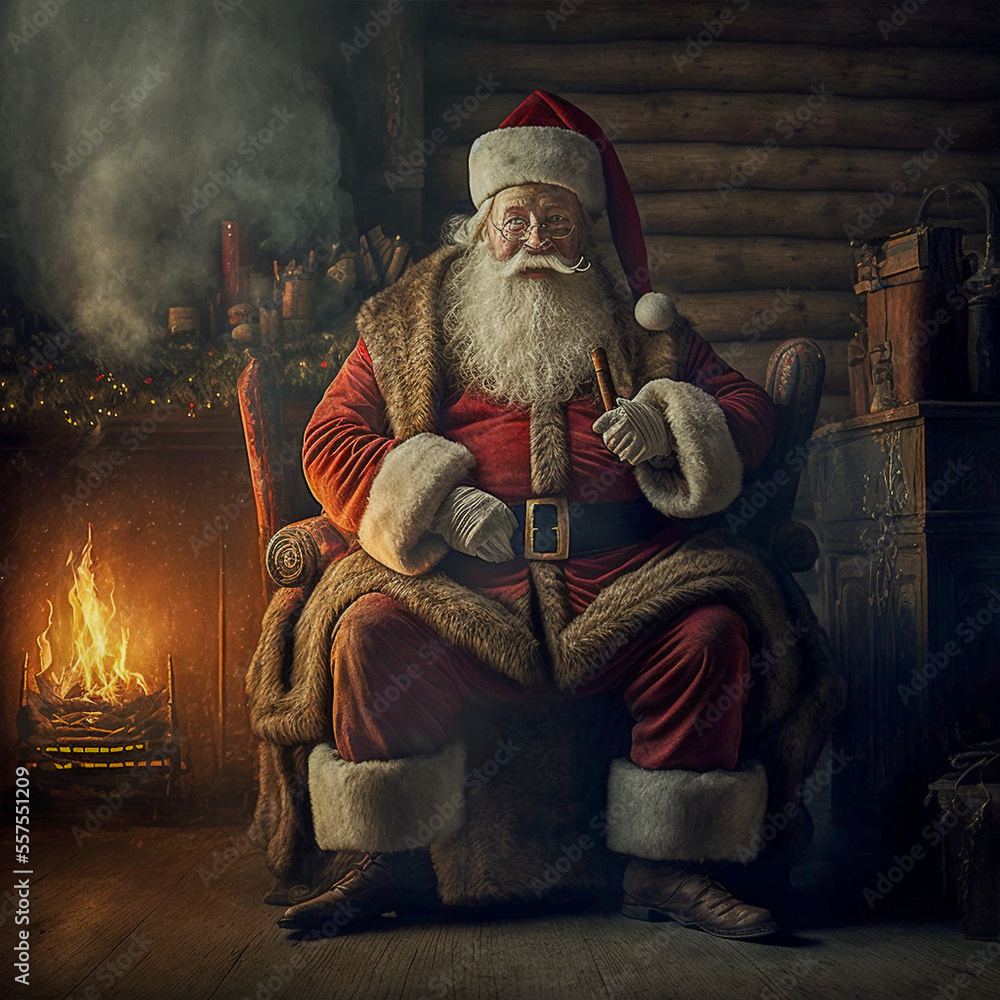 santa claus in the woods AI