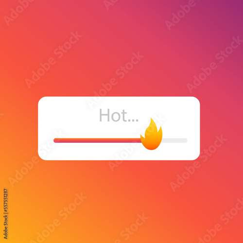 Emoji Stories social media sticker slider. Social Media gradient background icon template. Social Media Stories screen user interface button design, fire, hot. Vector illustration