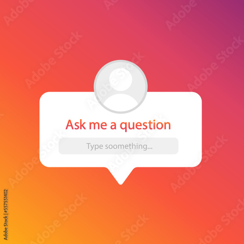 Ask me question social media sticker, template icon, user interface question button stories social media design. Vector illustration
