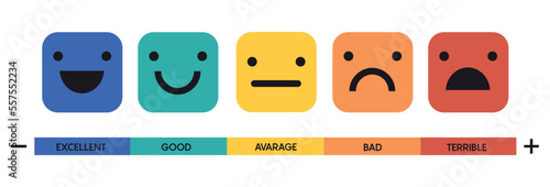 User feedback emotion infographic vector illustration isolated on white background. Vector 10 EPS.
