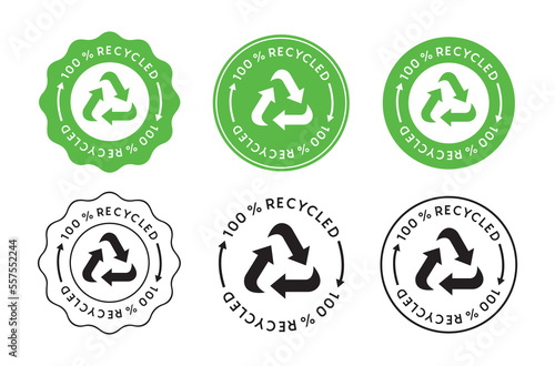 Recycle Reuse Reduce Icon. 100% Biodegradable Recycled Vector Sign. Package eco packet logo. 10 EPS.