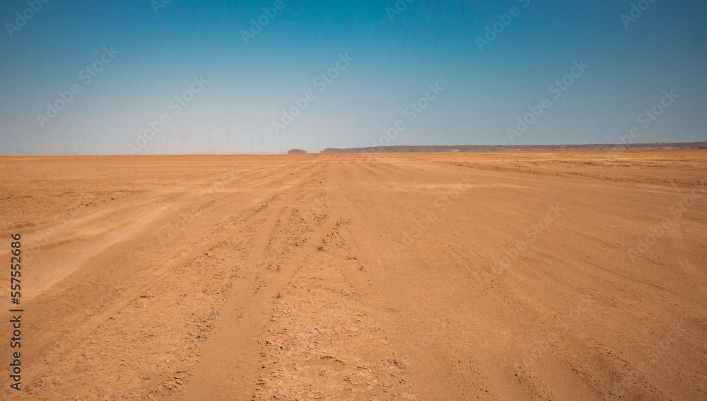 The vast empty landscapes of Chalbi Desert in Marsabit County, Kenya The vast empty landscapes of Chalbi Desert in Marsabit County, Kenya
