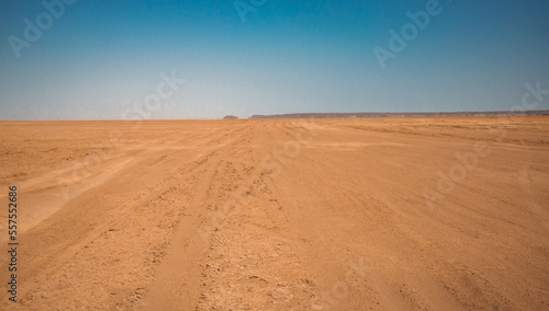 Fototapeta Naklejka Na Ścianę i Meble -  The vast empty landscapes of Chalbi Desert in Marsabit County, Kenya
