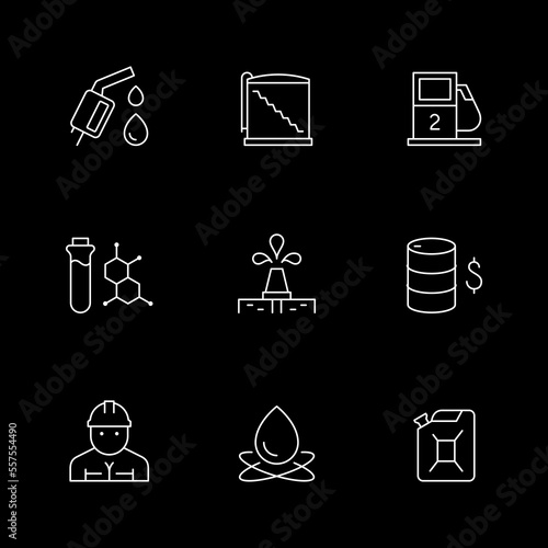 Set line icons of oil industry