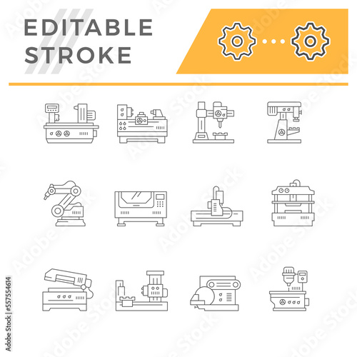 Set line icons of machine tool