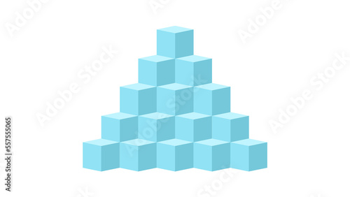 The cubes are arranged in a descending gradient. scoring concept vector