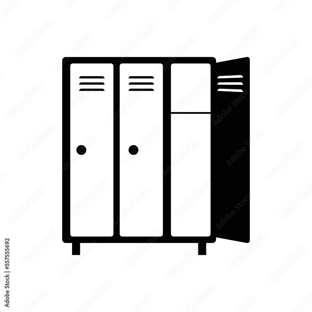 Locker Icon design. Locker room icon. Gym, school lockers, automatic