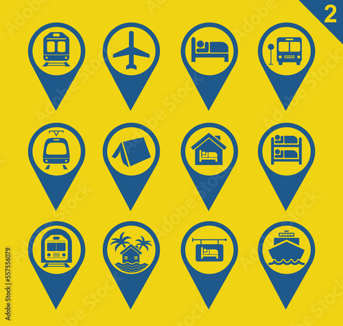 GPS Map Logo Sign Vector Illustration Set 2