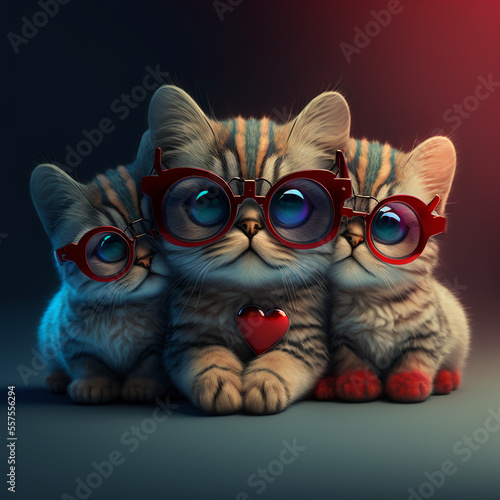Valentine s Day Kitten Love Illustrations