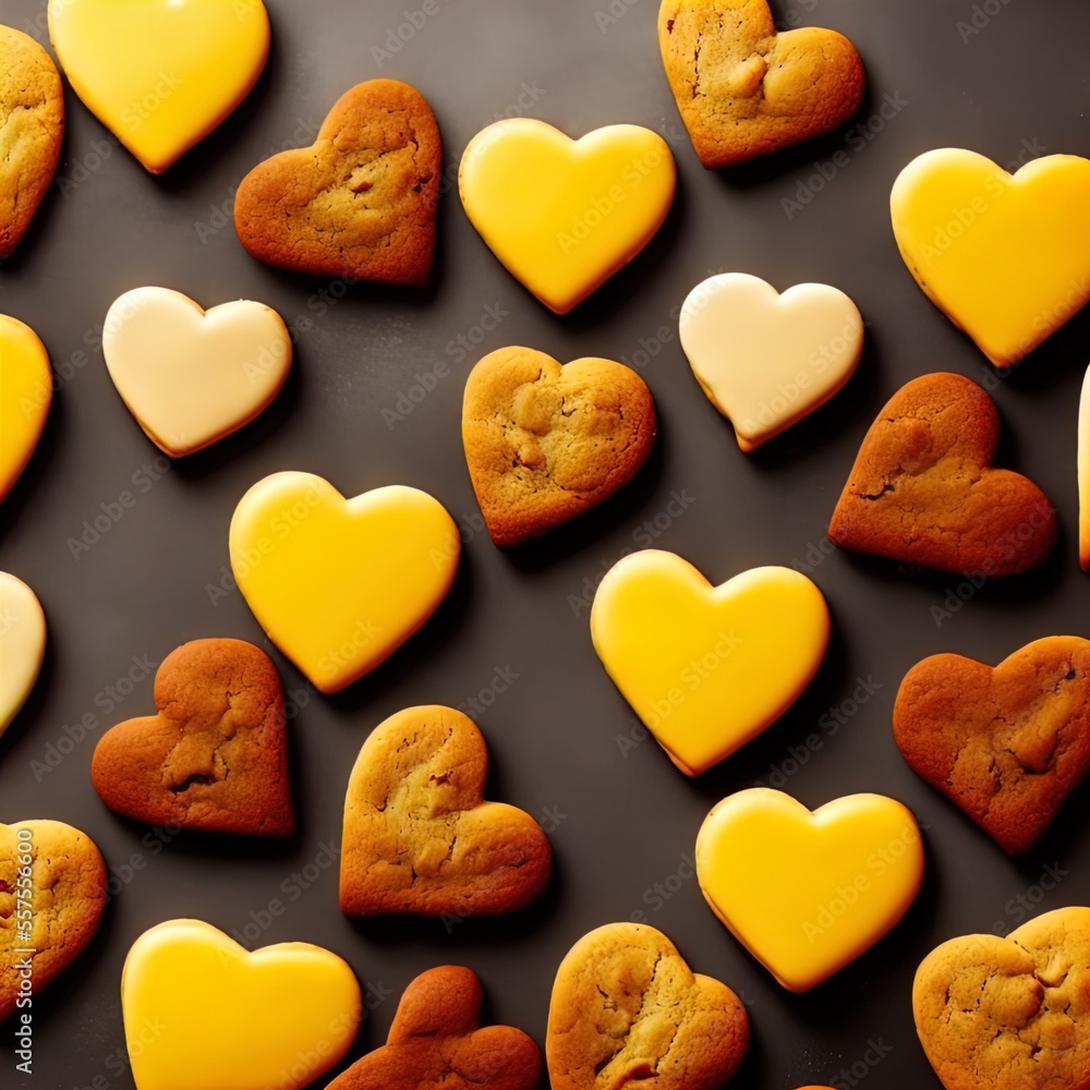 Obraz premium Heart shaped cookies. Perfect for articles on love of food, Valentines Day etc.