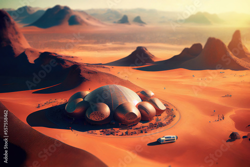 Fototapete Mars base colony