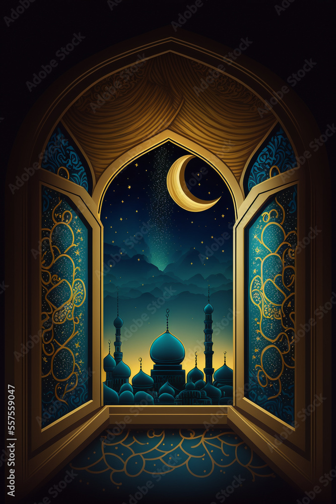 Ramadan kareem themed illustration	
