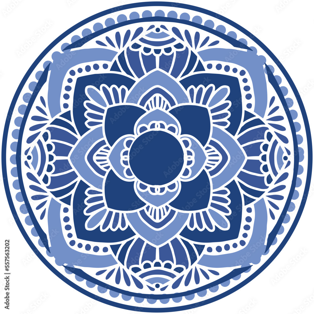 Obraz premium Color,flat,mandala,handdrawn,doodle,silhouette