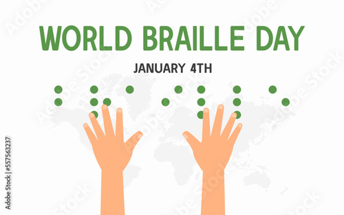 WORLD BRAILLE DAY DESIGN AND CONCEPT. SUITABLE FOR BANNER, POSTER, STICKER, OR SOCIAL MEDIA