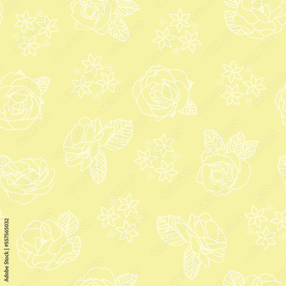 Vector yellow floral seamless pattern design that is perfect for texture and backgrounds, wallpaper, fabric and scrapbooking
