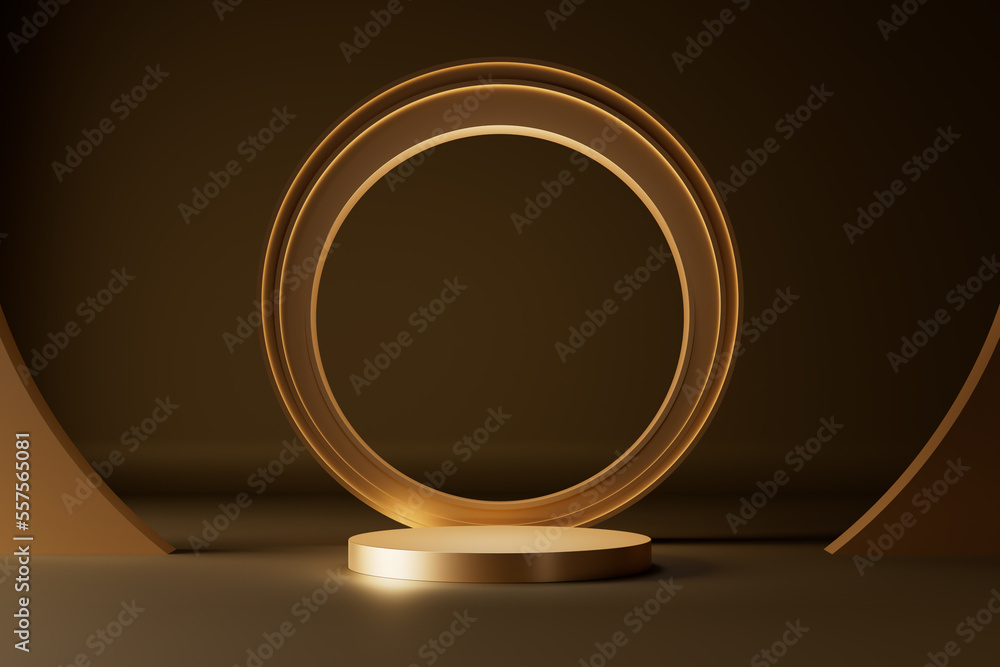 Abstract gold tone background scene for placing premium products. 3D Scene. Abstract gold tone background scene for placing premium products. 3D Scene.