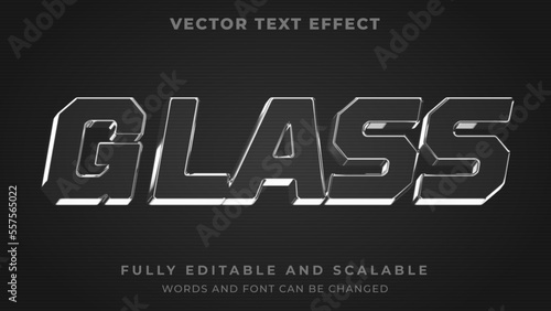 transparent glass graphic style editable text effect