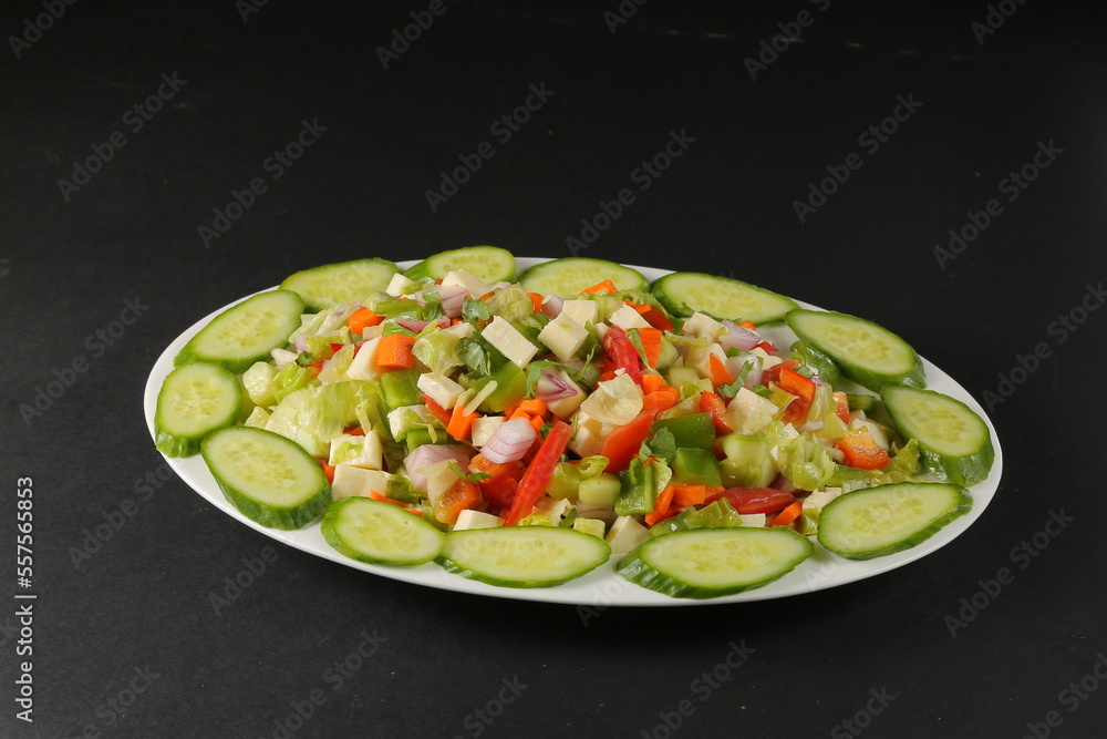 vegetable salad black background vegetable salad black background
