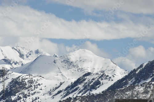 Pyrenees, Occitania, France, mountains, winter, snow, ski and holiday region,