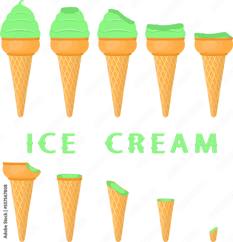 Big set various sweet tasty natural ice cream Big set various sweet tasty natural ice cream