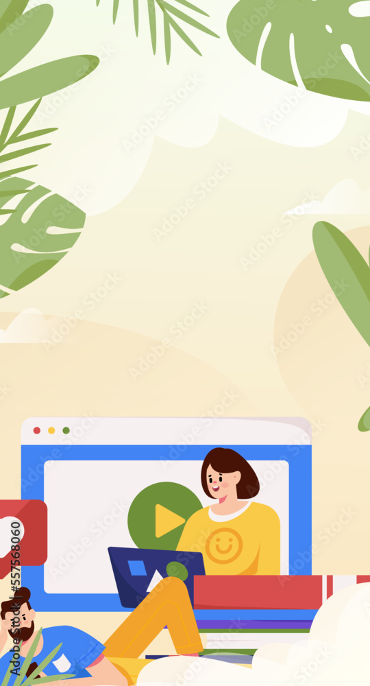 Reading characters flat vector illustration
Reading characters flat vector illustration