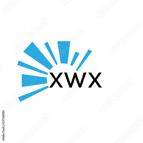 XWX letter logo. XWX blue image on white background and black letter. XWX technology  Monogram logo design for entrepreneur and business. XWX best icon.
 photo