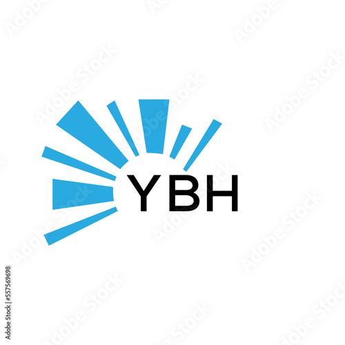 YBH letter logo. YBH blue image on white background and black letter. YBH technology  Monogram logo design for entrepreneur and business. YBH best icon.
 photo