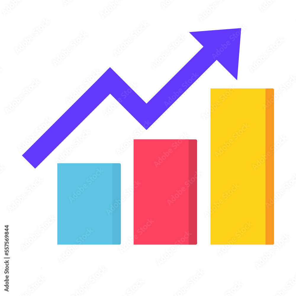 Growing Graph Chart on Transparent Background Growing Graph Chart on Transparent Background