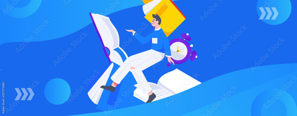 Education study vector flat character illustration
Education study vector flat character illustration