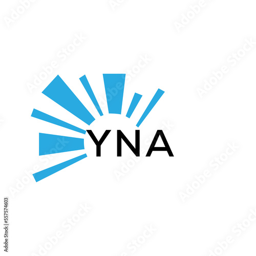 YNA letter logo. YNA blue image on white background and black letter. YNA technology  Monogram logo design for entrepreneur and business. YNA best icon.
 photo