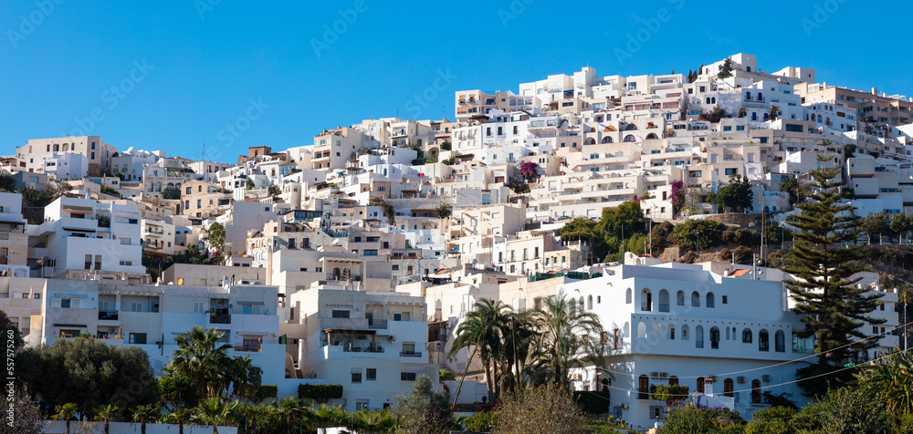 Mojacar typical village with white houses- Almeria province in Spain