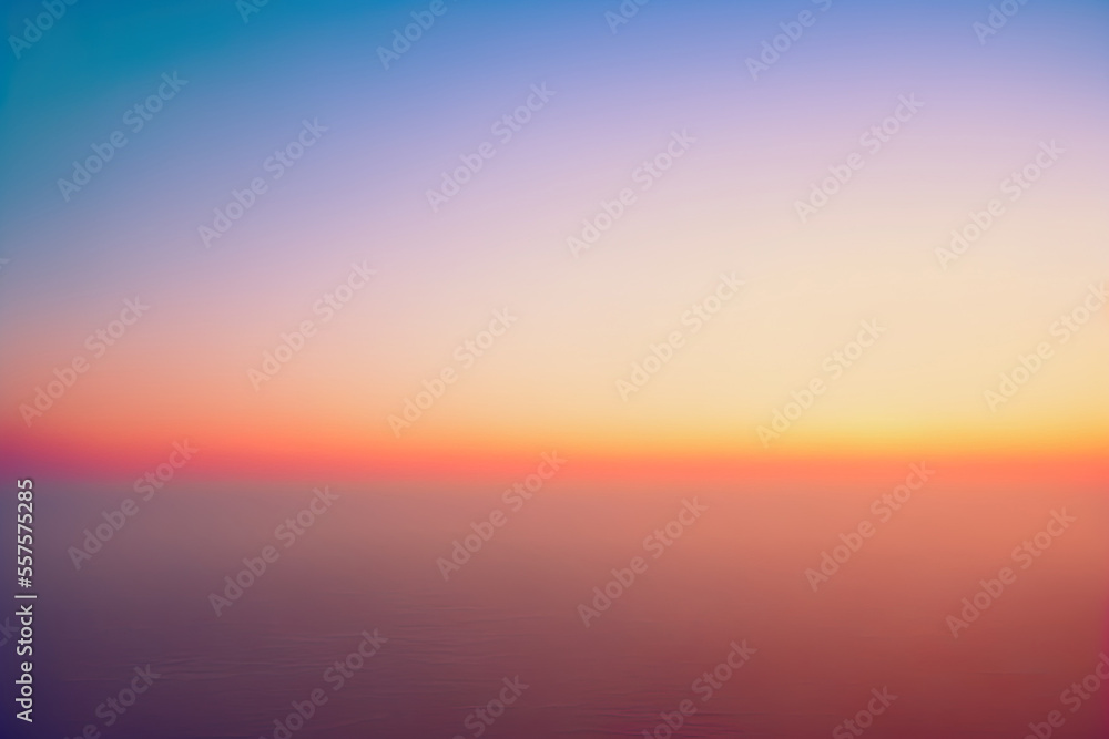 hazy sky with color at sunset. Abstract background of nature with sky texture. aerial picture of a rural area in the evening fog. Generative AI